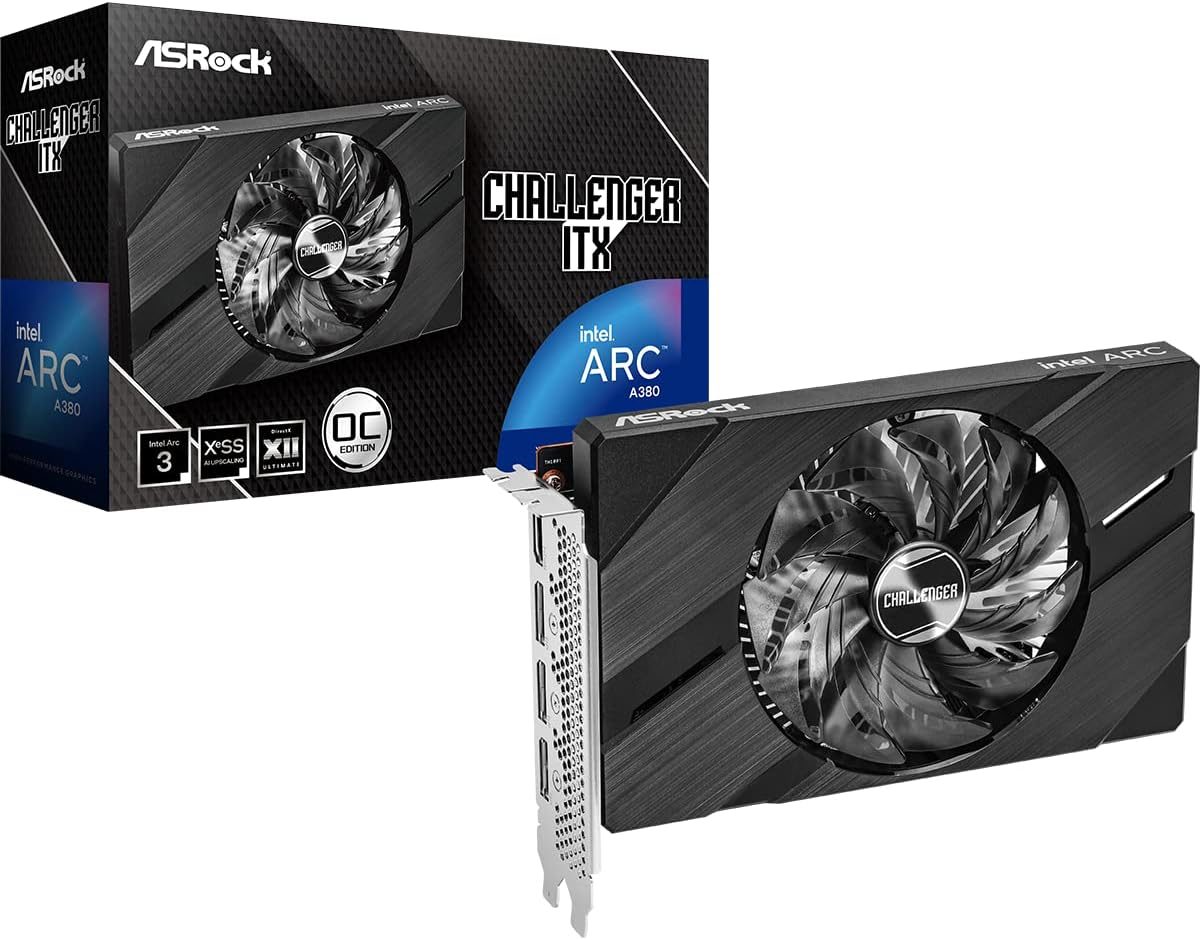 ASRock Intel Arc A380 Challenger ITX 6GB OC GPU Card with Retail box